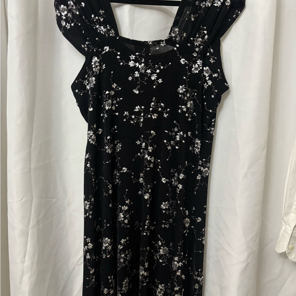 Active USA Black and Silver Floral Dress